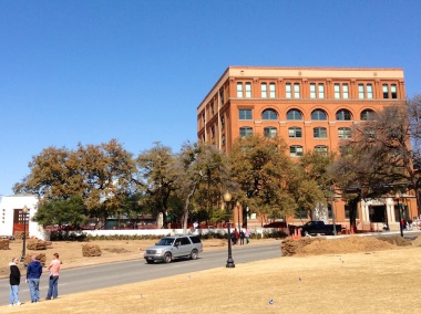 Pic 1: The Book Depository looms over the Parkway